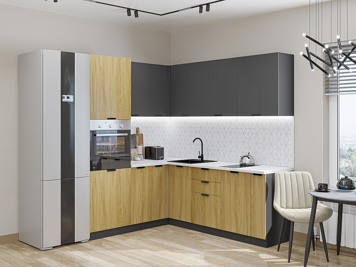 Евро 04 — Антрацит / Дуб песочный