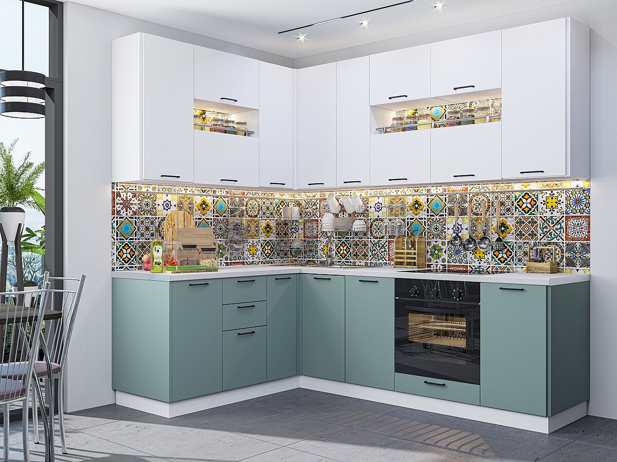 Флет 02 — Белый Ин 2С / Серый Зеленый Ин 2С