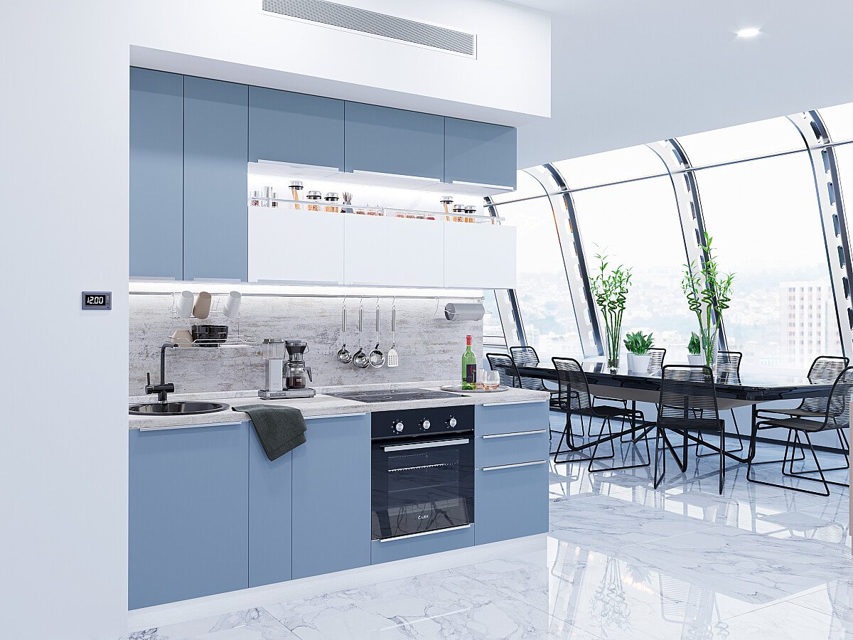 Фьюжн 01 — Шелковый Голубой / Шелковый Белый