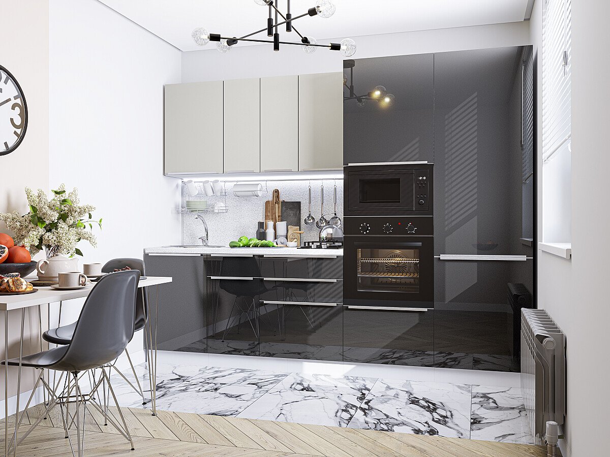 Фьюжн 07 — Шелковый Лайт Серый / Антрацит