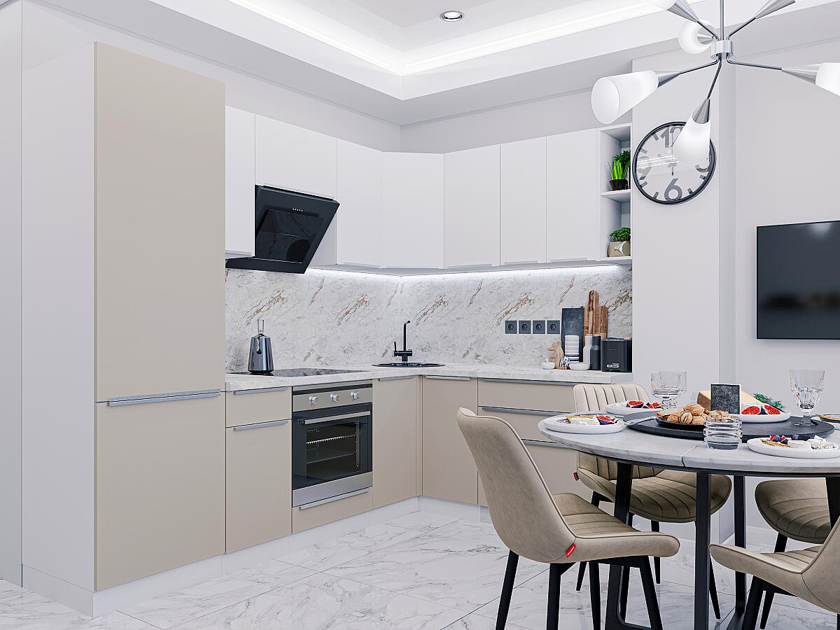 Фьюжн 04 — Шелковый Белый / Глина Шелк