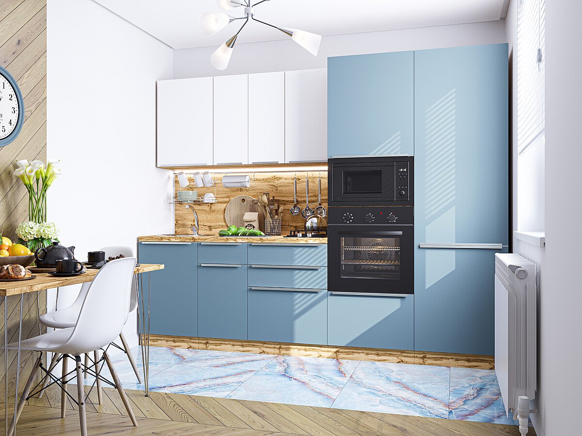 Фьюжн 07 — Шелковый Белый / Шелковый Голубой