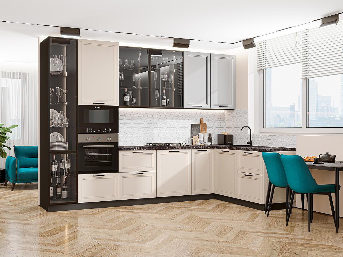 Нео 04 — Серый Шелк / Крем Шелк