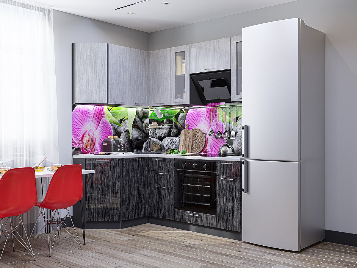 Валерия М 04 — Серый металлик дождь светлый / Черный металлик дождь